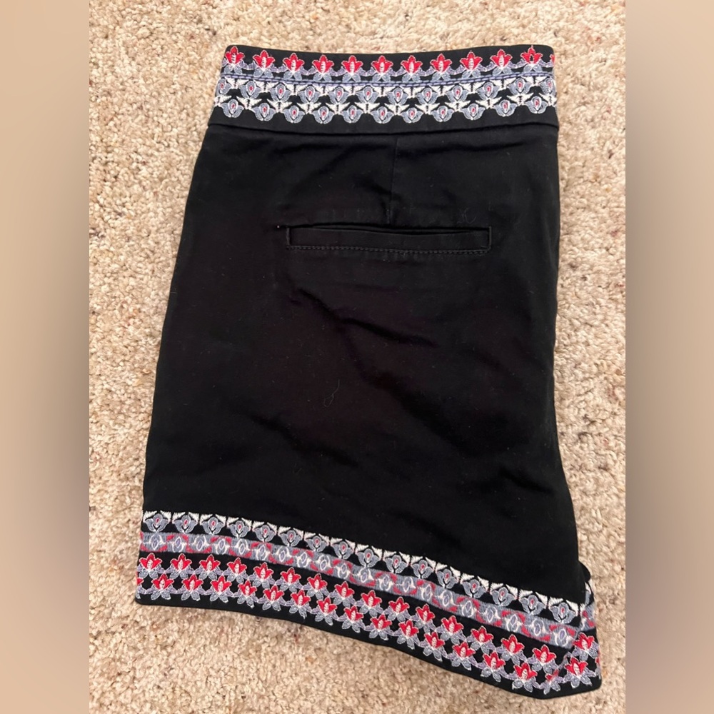 Black embroidered Loft shorts